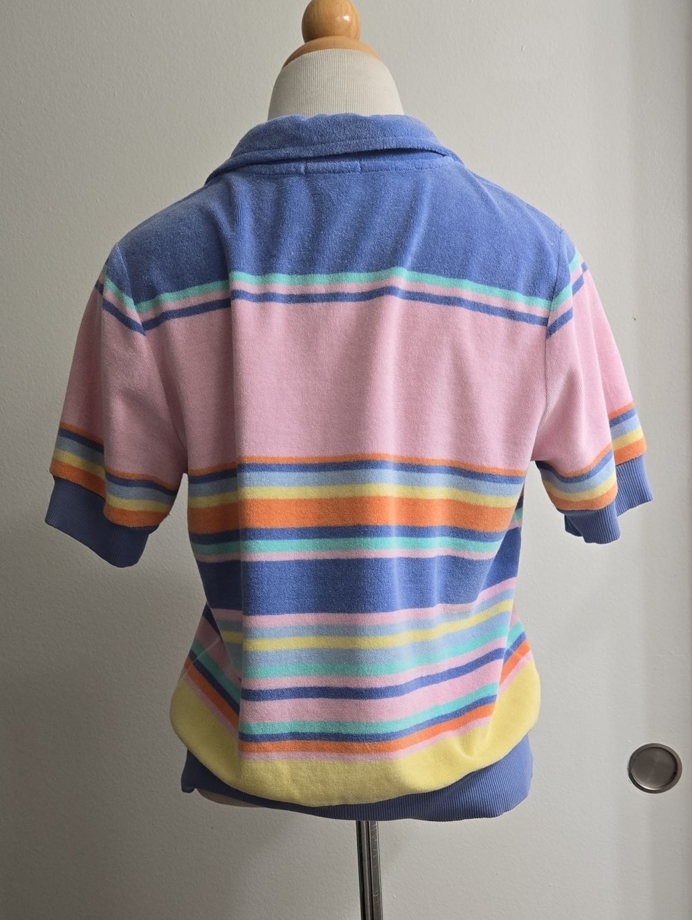 Polo by Ralph Lauren Pastel Striped Knit Polo Tee/Size Med - Picture 3 of 6